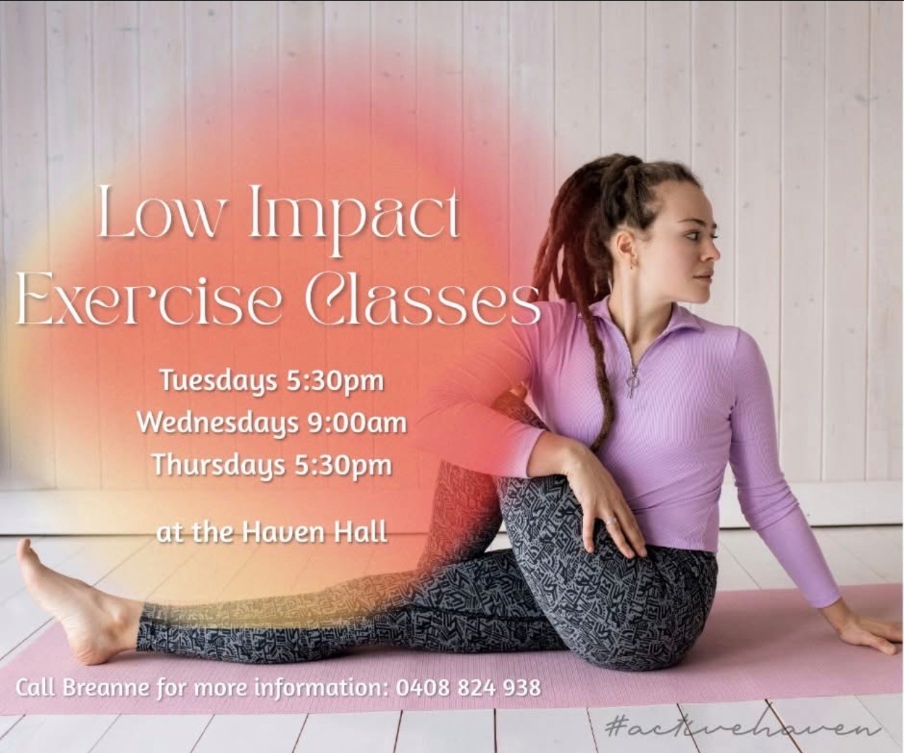 ActiveHaven low impact exercise classes at the Haven Hall